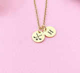 Golf Necklace, Gold or Silver, D385