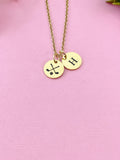 Golf Necklace, Gold or Silver, D385