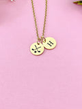 Golf Necklace, Gold or Silver, D385