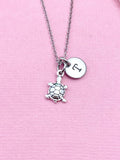 Silver TINY Tortoise Turtle Charm Necklace, N5831