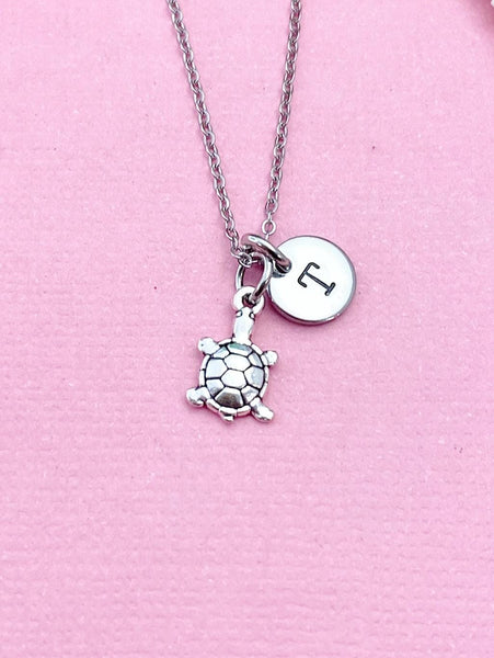Silver TINY Tortoise Turtle Charm Necklace, N5831