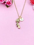 Gold Torch Necklace, Personalized Initial Charm