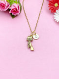 Gold Torch Necklace, Personalized Initial Charm