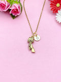 Gold Torch Necklace, Personalized Initial Charm