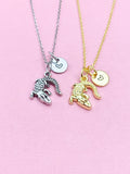 Alligator Necklace, Gold or Silver Personalized Customized Jewelry, N5400A