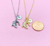 Alligator Necklace, Gold or Silver Personalized Customized Jewelry, N5400A