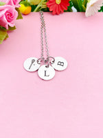 Silver Lacrosse Necklace Bracelet Keychain Optional Best Christmas Gifts, Personalized Customized Monogram Jewelry D220