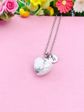 Natural Howlite Heart Pendants Necklace Gemstone Jewelry, N5249