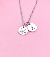 Silver Golf Necklace Bracelet Keychain Optional, Best Christmas Gifts, Personalized Customized Monogram Jewelry, D235