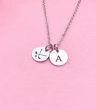 Silver Golf Necklace Bracelet Keychain Optional, Best Christmas Gifts, Personalized Customized Monogram Jewelry, D235