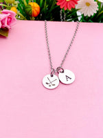 Silver Golf Necklace Bracelet Keychain Optional, Best Christmas Gifts, Personalized Customized Monogram Jewelry, D235