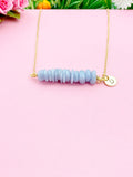 Gold Angelite Necklace, Natural Angelite Gemstone Jewelry, Bracelet Option, N5871
