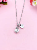 Peach Charm Silver Necklace, Foodie Gift, N123