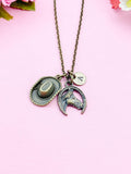 Horse Cowboy Hat Charm Bronze Necklace, N2309