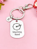 Bass Drum Charm Silver Marching Band Keychain, Necklace Option, D404A