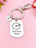 Bass Drum Charm Silver Marching Band Keychain, Necklace Option, D404A
