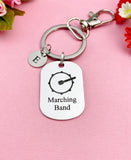Bass Drum Charm Silver Marching Band Keychain, Necklace Option, D404A