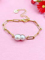 Pearl Charm Gold Bracelet, N6074