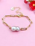 Pearl Charm Gold Bracelet, N6074