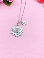 Sunflower Charm Silver Necklace, N5435
