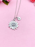 Sunflower Charm Silver Necklace, N5435