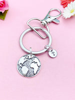 Globe Charm Silver Keychain, N 1775A