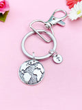 Globe Charm Silver Keychain, N 1775A