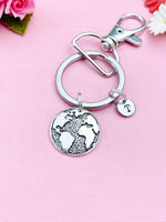 Globe Charm Silver Keychain, N 1775A