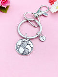 Globe Charm Silver Keychain, N 1775A