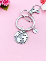 Globe Charm Silver Keychain, N 1775A