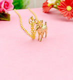 Reindeer Deer Charm Gold Necklace, N1972