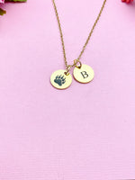 Bear Footprint Charm Gold or silver Necklace, Paw, D475
