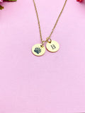 Bear Footprint Charm Gold or silver Necklace, Paw, D475