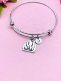 Campfire Charm Silver Bracelet, Burning Fire Flames, N5834A