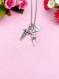 Medical Syringe Caduceus Necklace, Medical School Gift, Phlebotomy, Phlebotomist Gift, N1998