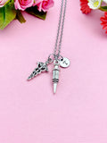 Medical Syringe Caduceus Necklace, Medical School Gift, Phlebotomy, Phlebotomist Gift, N1998