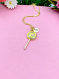Lollipop Charm Gold Necklace, Yellow, N5923
