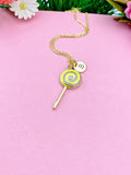 Lollipop Charm Gold Necklace, Yellow, N5923