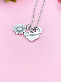 Godmother Necklace, Sunflower Charm, Godmother Charm, Godmother Gift, Personalized Gift, N1454