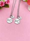 Best Friend Necklace Set, Pinky Promise Charm, Initial Charm, Personalized Jewelry