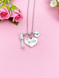 Bride Champagne Glass Necklace, Goblet Wine Glass Necklace, N6079