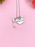 Bride to Be Champagne Glass Necklace, Goblet Wine Glass Necklace, N6078A