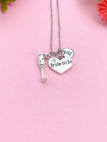 Bride to Be Champagne Glass Necklace, Goblet Wine Glass Necklace, N6078A