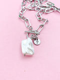 Natural Freshwater Shell Paperclip Toggle Clasps Necklace, N6059A