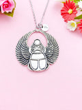 Egypt Scarab Charm Silver or Gold Necklace, Egypt Beetle Charm, Insect Bug Charm, N2660A