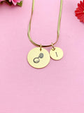 Sousaphone Charm Necklace, Silver or Gold Stainless Steel Musician Necklace, D492