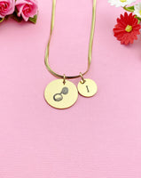 Sousaphone Charm Necklace, Silver or Gold Stainless Steel Musician Necklace, D492