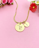 Saxophone Charm Necklace, Silver or Gold Stainless Steel Musician Necklace, D493