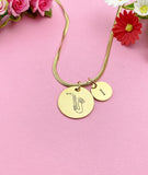 Saxophone Charm Necklace, Silver or Gold Stainless Steel Musician Necklace, D493