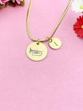 Mellophone Charm Necklace, Silver or Gold Stainless Steel Musician Necklace, D496